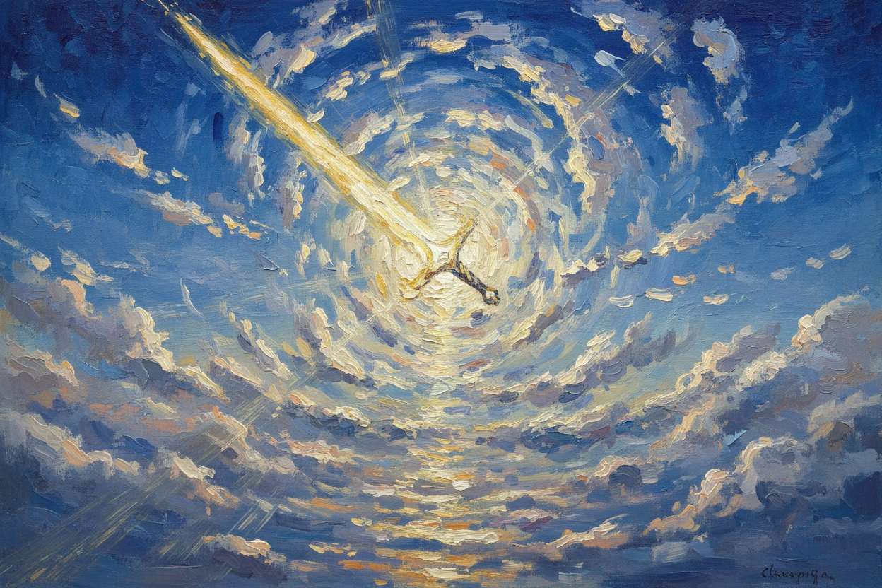 Archangel Michael — Monet Style impressionist art print