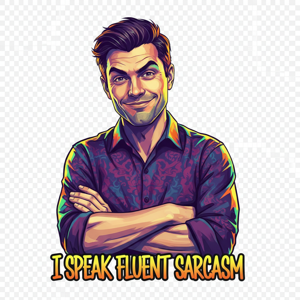 I Speak Fluent Sarcasm male t-shirt design