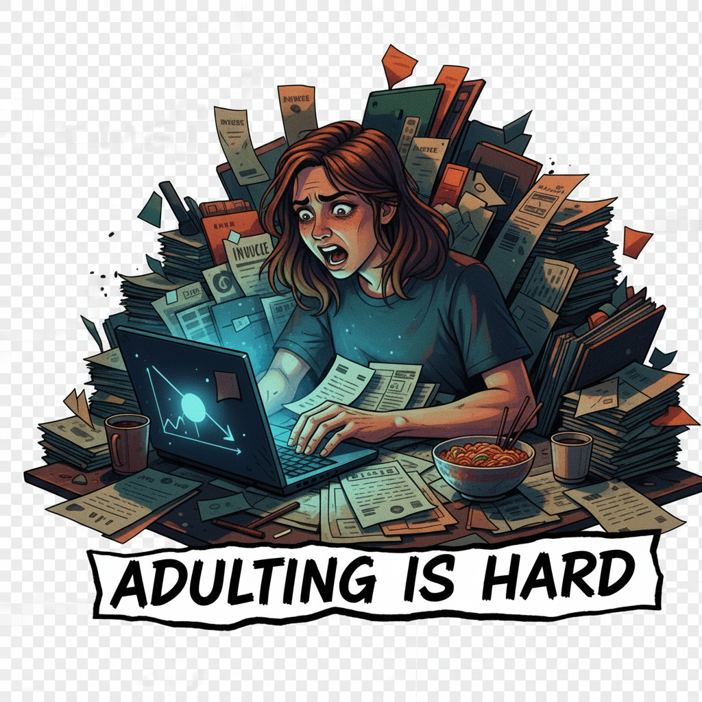 Adulting Is Hard female t-shirt design