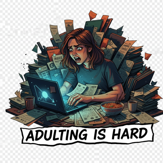 Adulting Is Hard female t-shirt design