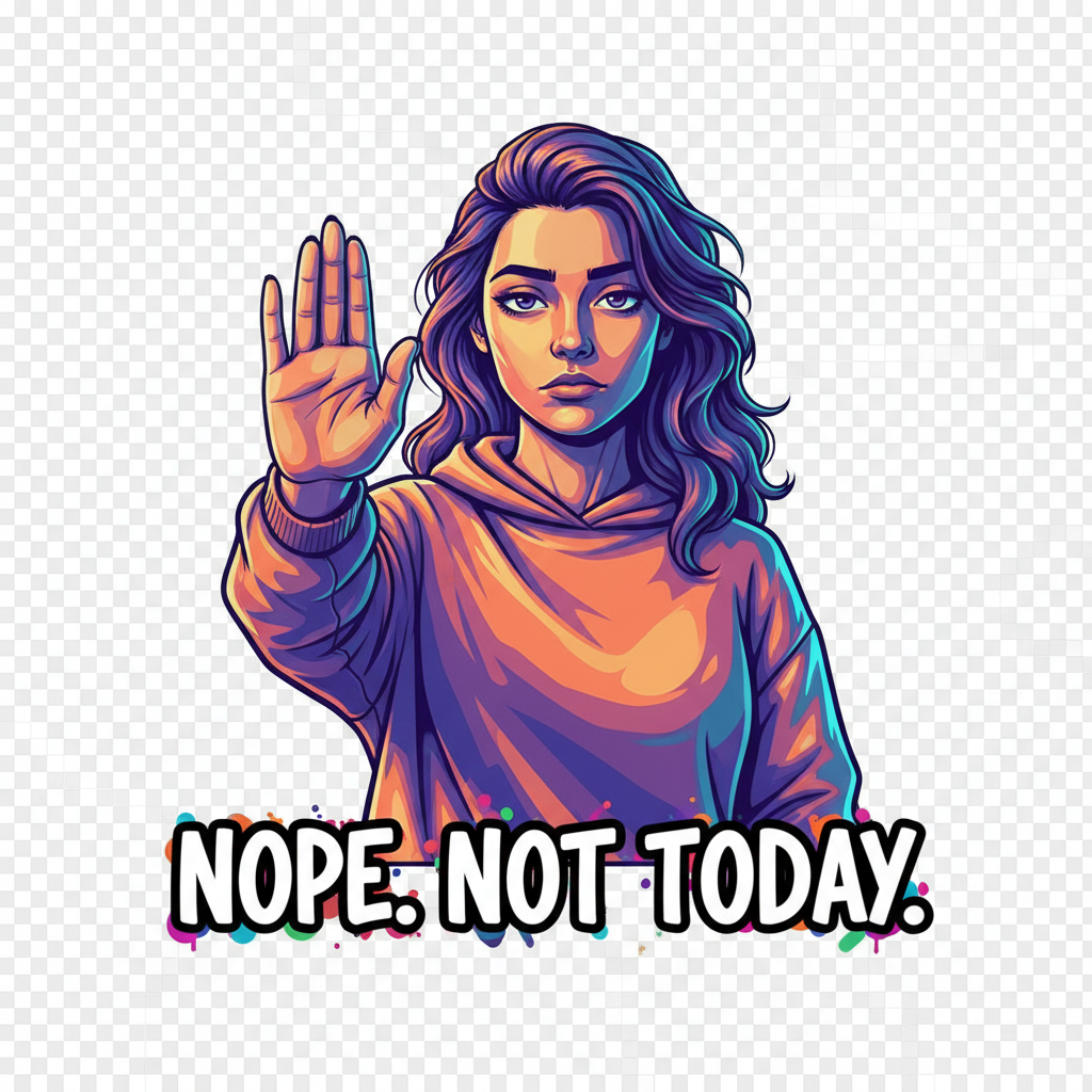 Nope. Not Today. female t-shirt design