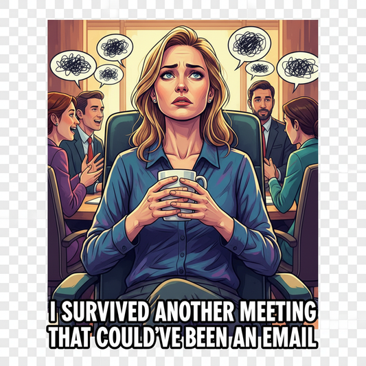 I Survived Another Meeting That Could've Been An Email female t-shirt design