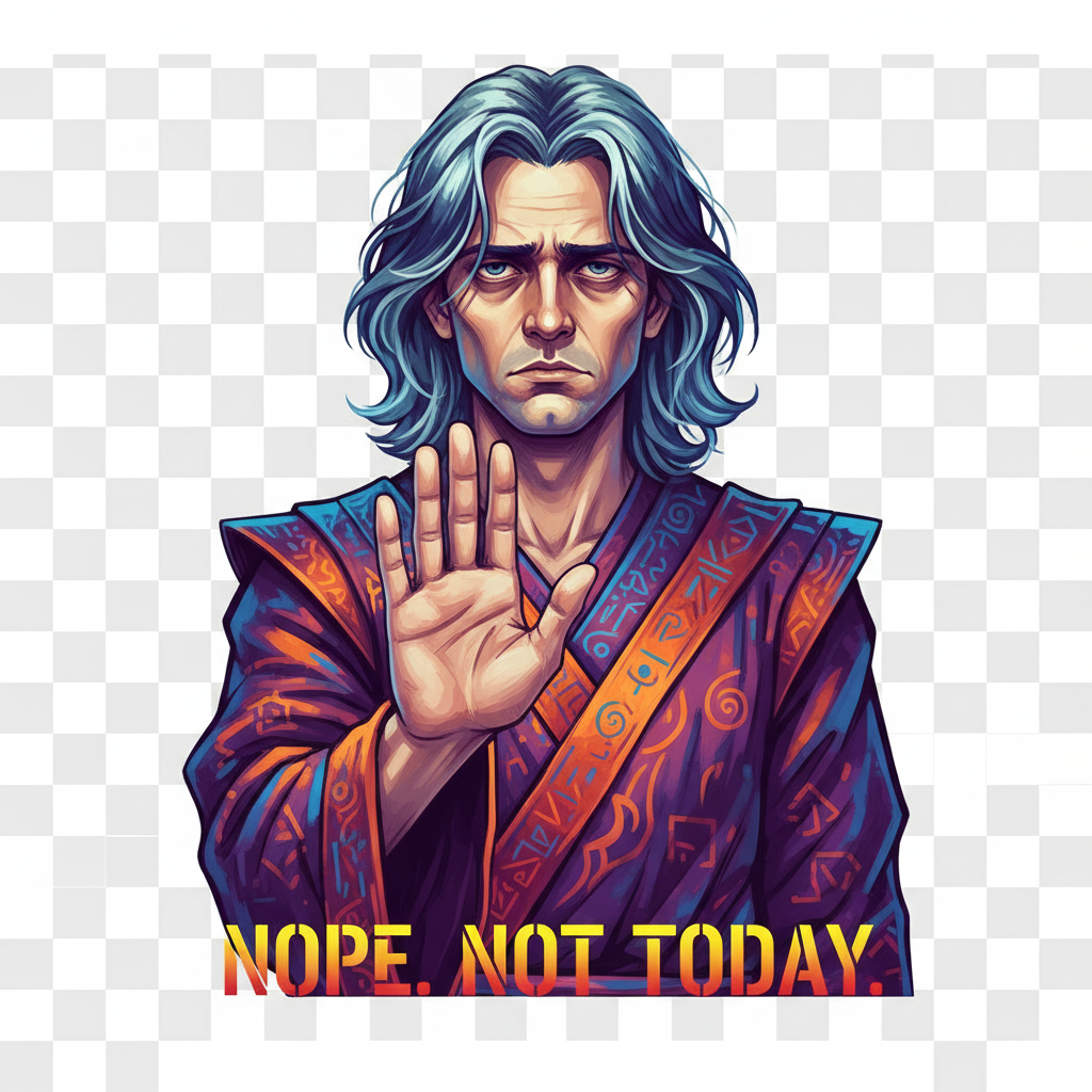 Nope. Not Today. male t-shirt design