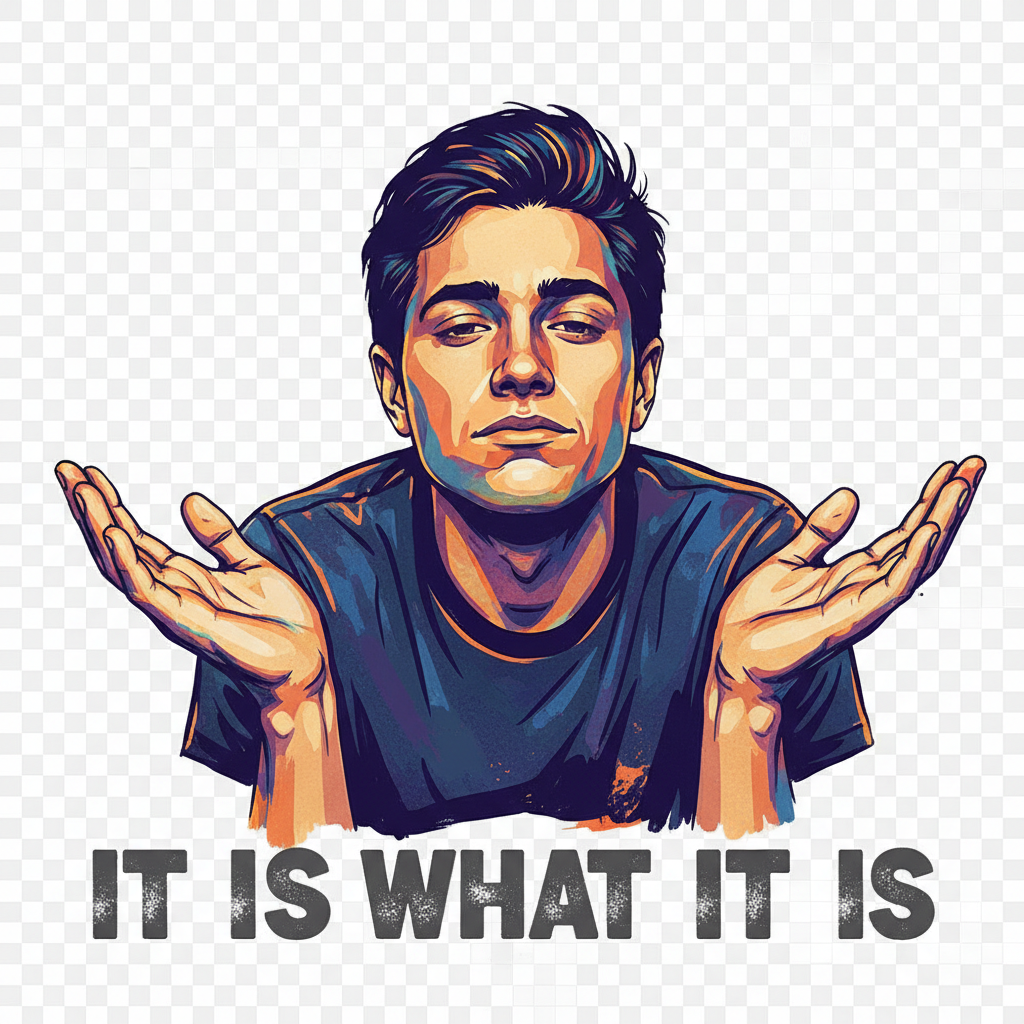 It Is What It Is male t-shirt design