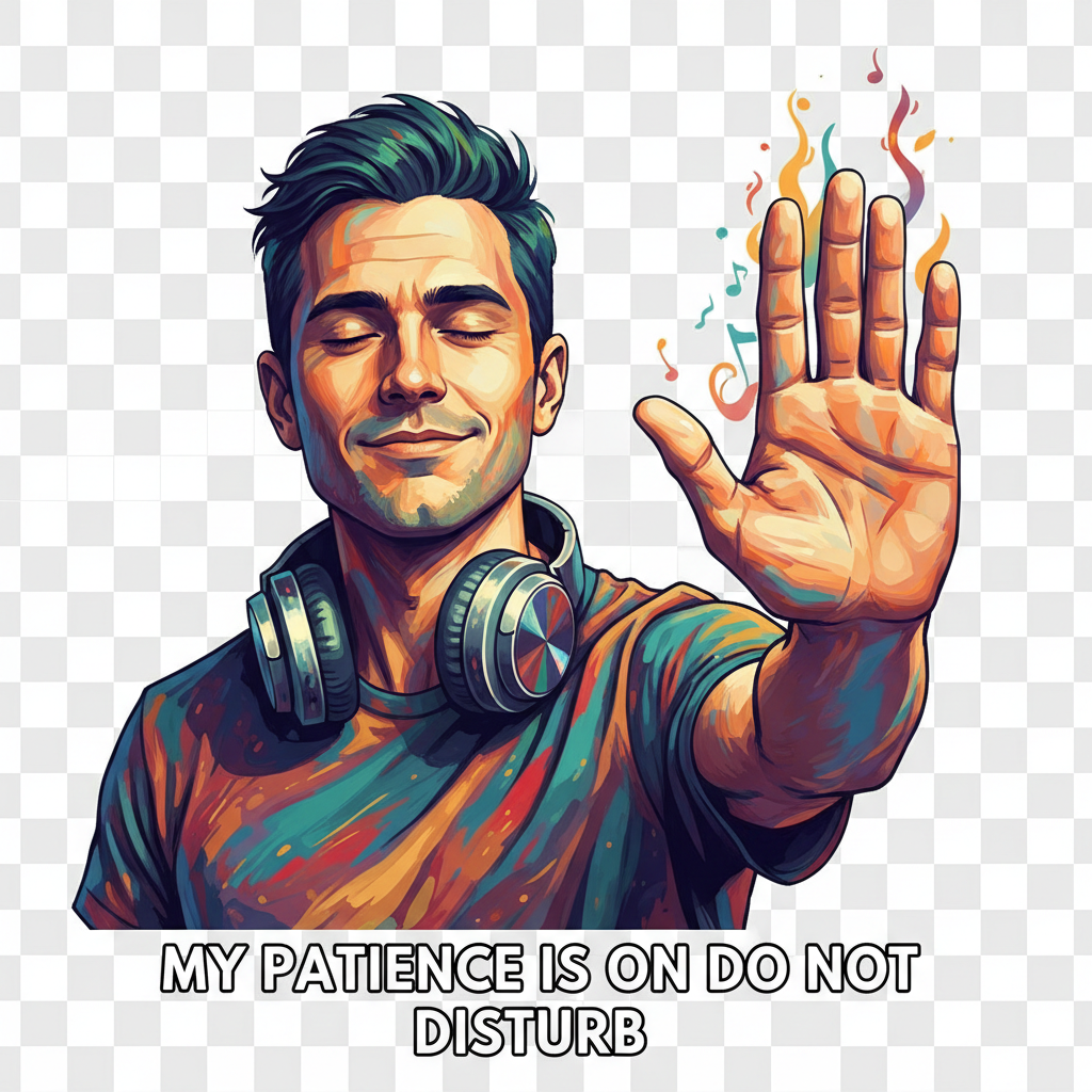 My Patience Is On Do Not Disturb male t-shirt design