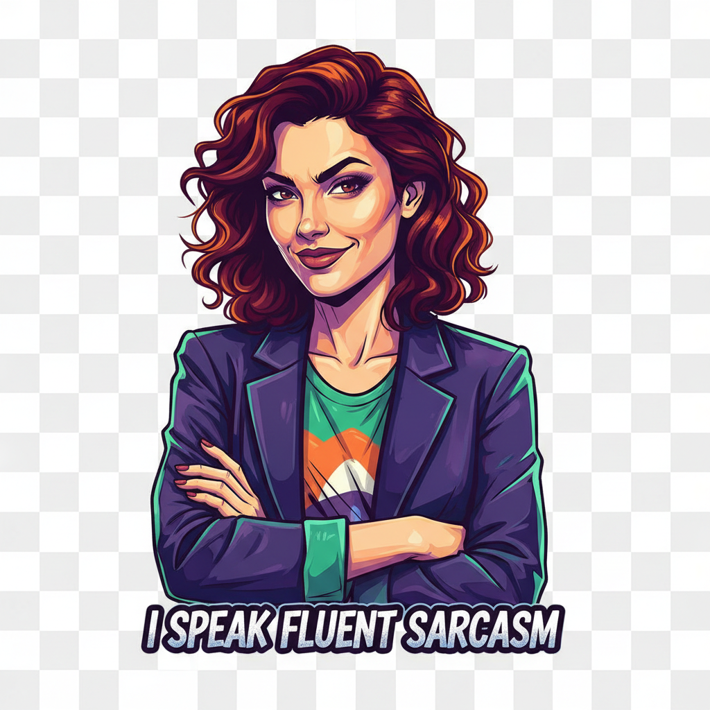 I Speak Fluent Sarcasm female t-shirt design